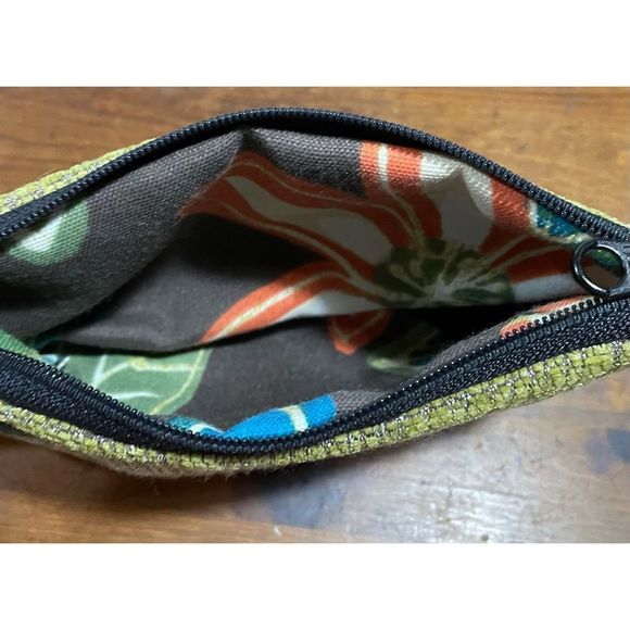 Unbranded Cloth Wristlet Coin Purse/Zip Closure/Blue Green Fabric/7.5" x… - Picture 4 of 5